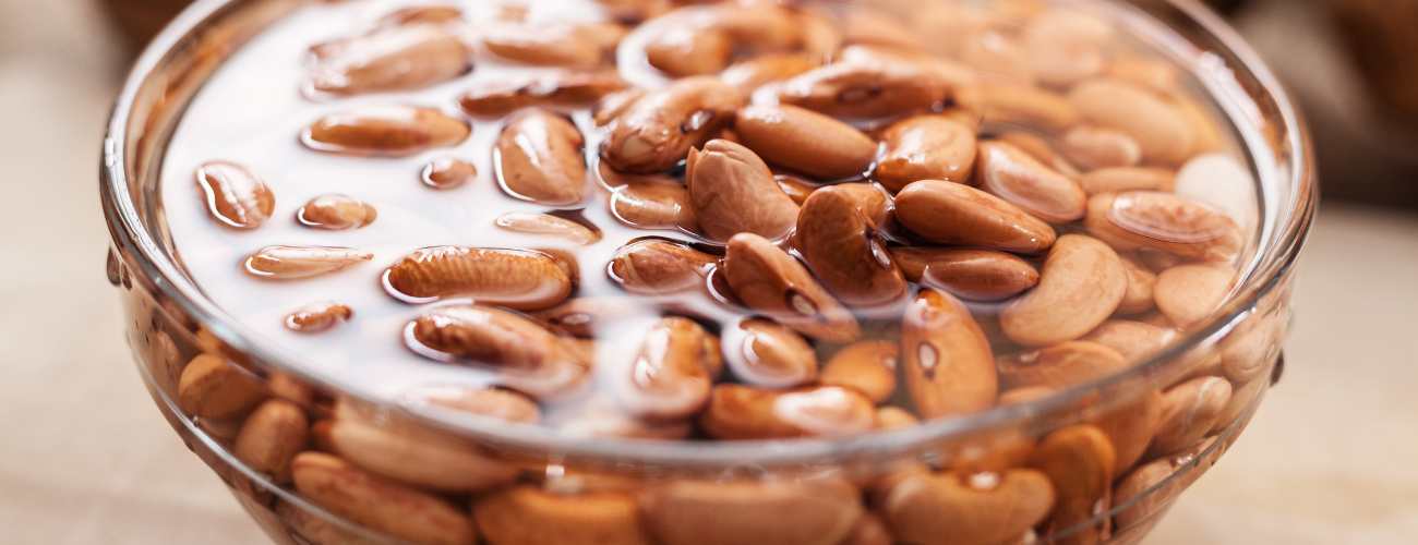 soaking seeds in water 