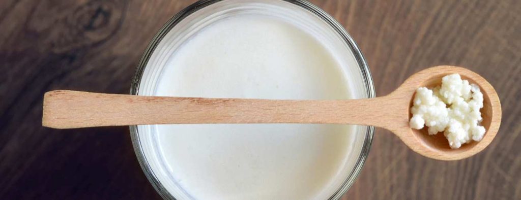Kefir making with kefir grains 